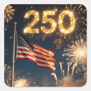 Sticker Carré Fête des 250 ans du drapeau américain