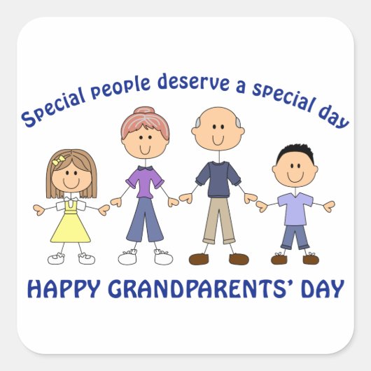 Sticker Carré Fête des grands-parents (Devant)