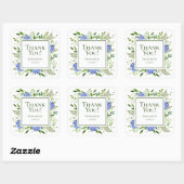 Sticker Carré Fête des mariées Blue Hydrangeas Merci (Feuille)