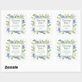 Sticker Carré Fête des mariées Blue Hydrangeas Merci (Feuille)