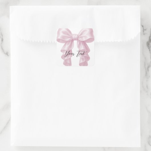Sticker Carré Fête des mariées classique rose Cascade Ruffle Bow (Sac)