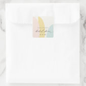 Sticker Carré Fête des mariées d'aqua jaune Abstrait moderne (Sac)