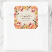Sticker Carré Fête des mariées d'aquarelle d'automne (Sac)