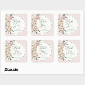 Sticker Carré Fête des mariées d'aquarelle tropicale (Feuille)