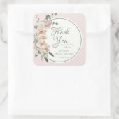 Sticker Carré Fête des mariées d'aquarelle tropicale (Sac)