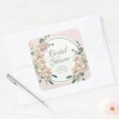 Sticker Carré Fête des mariées d'aquarelle tropicale (Enveloppe)