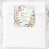 Sticker Carré Fête des mariées d'aquarelle tropicale (Sac)