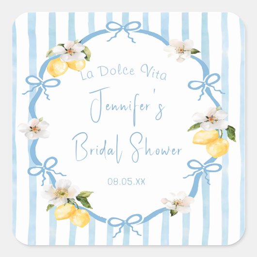 Sticker Carré Fête des mariées de citron côtier dessinée à la ma (Devant)