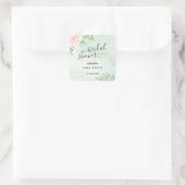 Sticker Carré Fête des mariées de feuillage rose Eucalyptus (Sac)