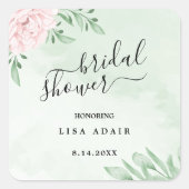 Sticker Carré Fête des mariées de feuillage rose Eucalyptus (Devant)