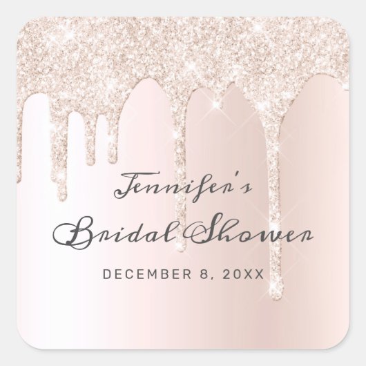 Sticker Carré Fête des mariées de Parties scintillant à séchage  (Devant)