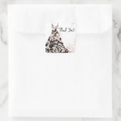 Sticker Carré Fête des mariées de robe Rose noire (Sac)