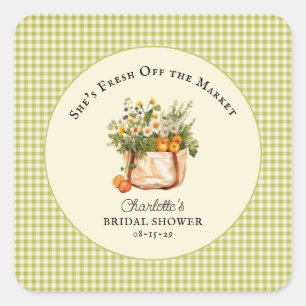 Sticker Carré Fête des mariées du marché des agriculteurs frais