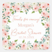 Sticker Carré Fête des mariées Florale Blanche Pêcher Favoriser (Devant)