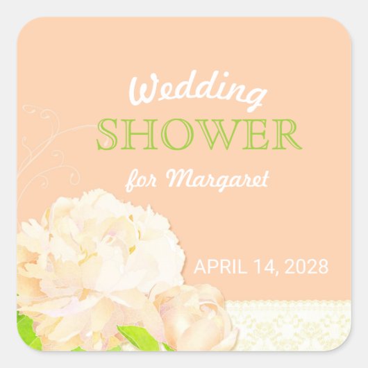 Sticker Carré Fête des mariées florale de tourbe (Devant)