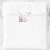 Sticker Carré Fête des mariées florale rose (Sac)
