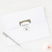 Sticker Carré Fête des mariées Mariage de Noël Merci (Enveloppe)