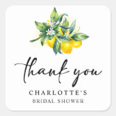 Sticker Carré Fête des mariées moderne au citron (Devant)