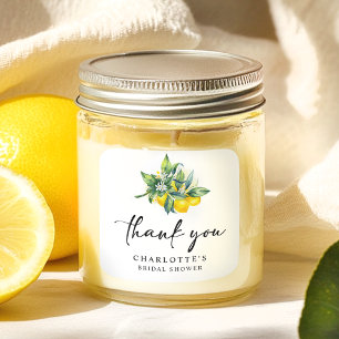 Sticker Carré Fête des mariées moderne au citron