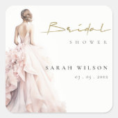 Sticker Carré Fête des mariées moderne Mariage aquarelle (Devant)