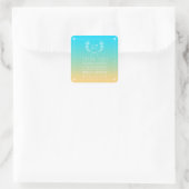 Sticker Carré Fête des mariées Monogram Wreath Beach Ombre (Sac)