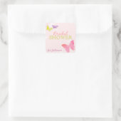 Sticker Carré Fête des mariées rose papillon (Sac)