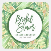 Sticker Carré Fête des mariées tropicale Feuille écossaise (Devant)