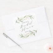 Sticker Carré Fête des mariées verte et dorée (Enveloppe)