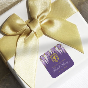 Sticker Carré Fête des mariées Vintage violette