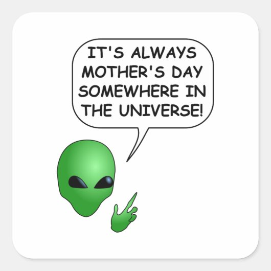 Sticker Carré Fête des mères Aliens (Devant)