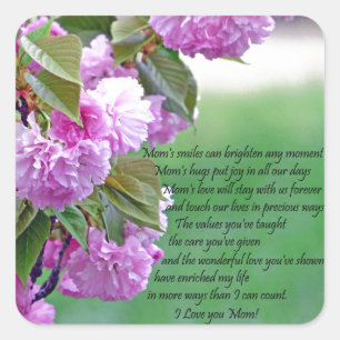 Sticker Carré Fête des mères - Je t'aime