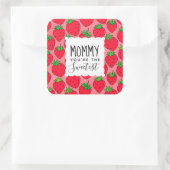 Sticker Carré Fête des mères plus sucré Maman fraises (Sac)