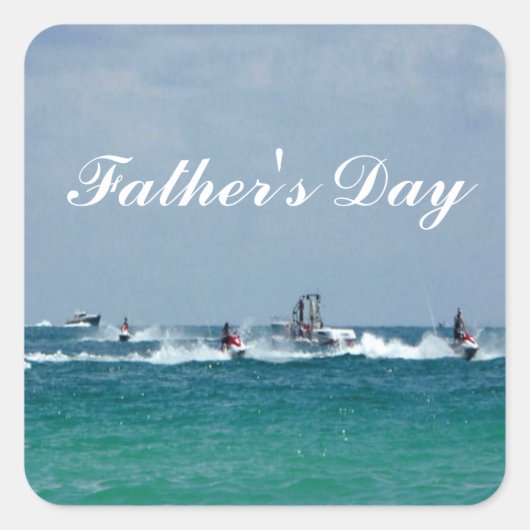 Sticker Carré fête des pères Jet Ski (Devant)