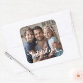 Sticker Carré Fête des pères Meilleur papa Jamais Script Photo (Enveloppe)