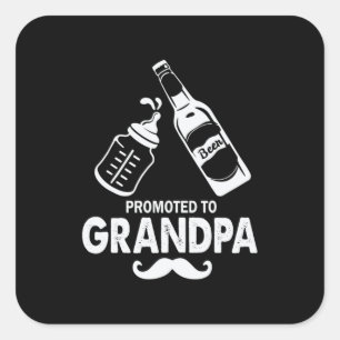 Sticker Carré fête des pères Promue À Grand-Père