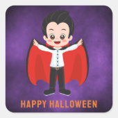 Sticker Carré Fête d'Halloween pour enfants Vampire (Devant)