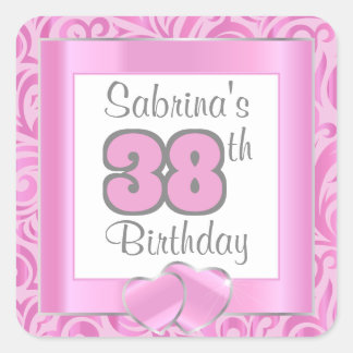 Sticker Carré Fête du 00e anniversaire | Texte do-it-yourself |