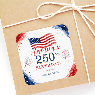 Sticker Carré Fête du 250e anniversaire des États-Unis d'Amériqu