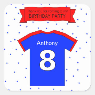 Sticker Carré Fête du 8e anniversaire Nom personnalisé et text