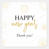 Sticker Carré Fête du Nouvel An Étoiles Dorées (Devant)