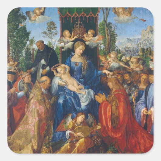 Sticker Carré Fête du Rosaire - Albrecht Dürer, 1506 (Devant)