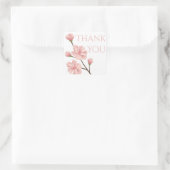 Sticker Carré Fête Fleur Merci rose cerise (Sac)
