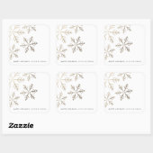 Sticker Carré Fête hivernale flamboyante de flocons de neige (Feuille)