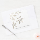 Sticker Carré Fête hivernale flamboyante de flocons de neige (Enveloppe)