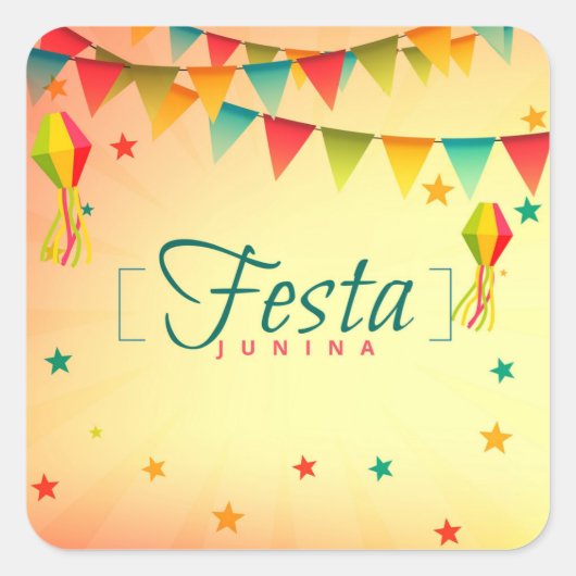 Sticker Carré Fête Junina (Devant)
