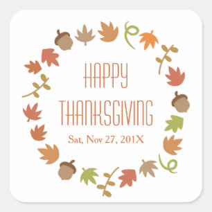 Sticker Carré Fête moderne de Thanksgiving