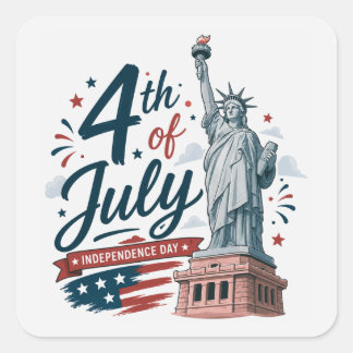 Sticker Carré Fête patriotique du 4 juillet