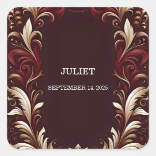 Sticker Carré Fête Rustique Fête Champêtre Semaine de Mariage Es