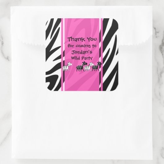 Sticker Carré Fête sauvage / Rose (Sac)