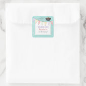 Sticker Carré Fêter Royally Princess Anniversaire Fille (Sac)